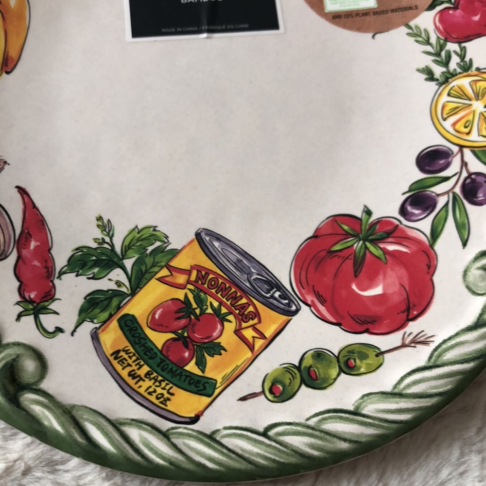 The Farmhouse Vegetable Border Melamine Salad Plates - Picture 2 of 7